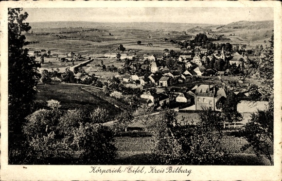 Ak Körperich in der Eifel, Panorama von der Ortschaft