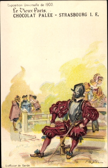 KP artysty Le vieux Paris, Expo 1900, Chocolat Palée Strasbourg