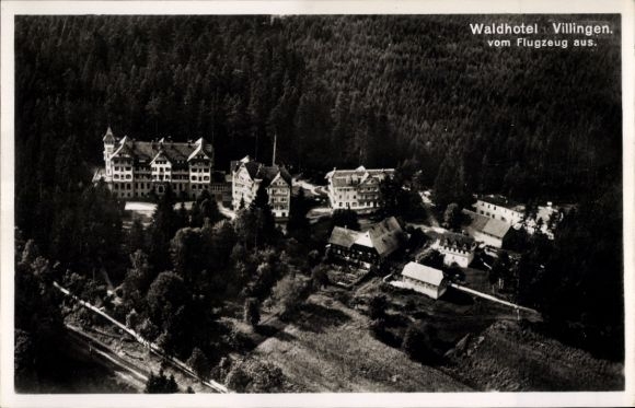 Ak Villingen Schwenningen in het Zwarte Woud, Waldhotel Villingen, luchtfoto