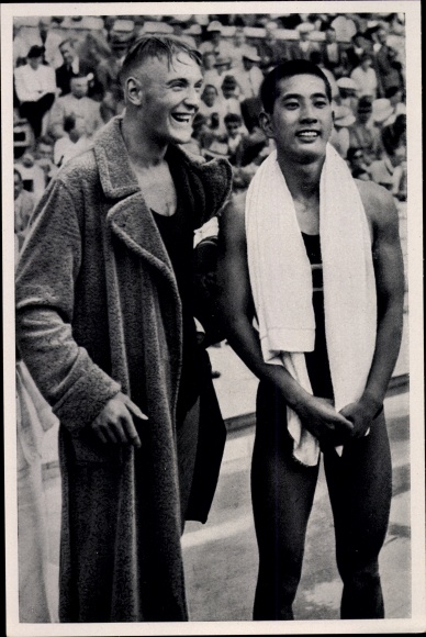 Collection picture Olympia 1936, swimmer Erwin Sietas and Hamuro