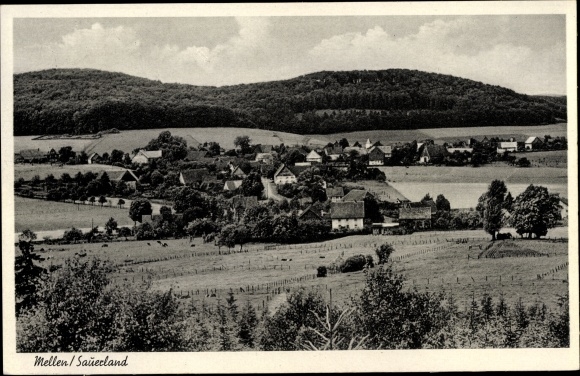 Postcard Mellen Balve in the Sauerland, panorama from the place