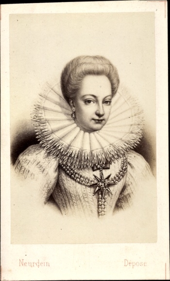 Carte de Visite Gabrielle d’Estrées, Mätresse des französischen Königs Heinrich IV.