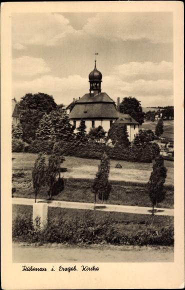 Ak Rübenau Marienberg in het Erzgebirge Saksen, kerk