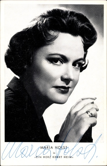 Postcard actress Maria Holst, portrait, autograph, a heart returns home