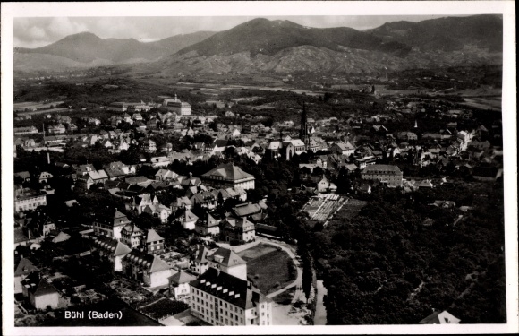 Postcard Bühl in Baden, general view, bird&#39;s eye view