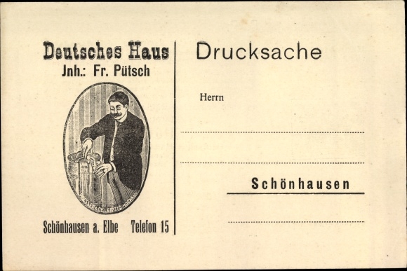 Postcard Schönhausen Elbe, Gasthof Deutsches Haus, Fr. Pütsch