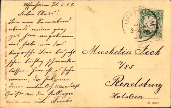 Postcard Uffenheim in Middle Franconia, city view, buildings, towers, rural surroundings