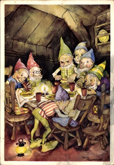 Artist Postcard Koornneef, Toni, Snow White, Dwarves