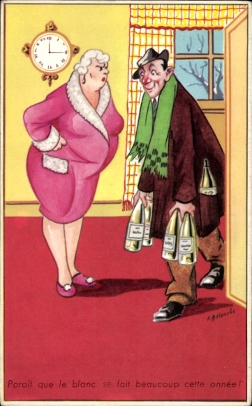 Artist Postcard Parait que le blanc se fait beaucoup this année, humor