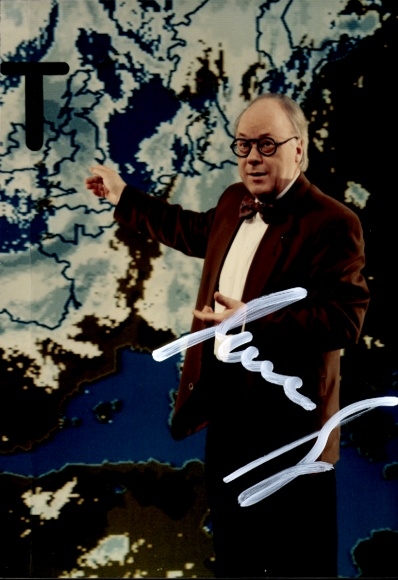 Photo weather presenter Uwe Wesp, autograph