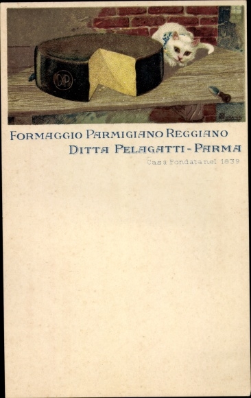 Chromo-Litho Formaggio Parmigiano Reggiano, Ditta Pelagatti Parma