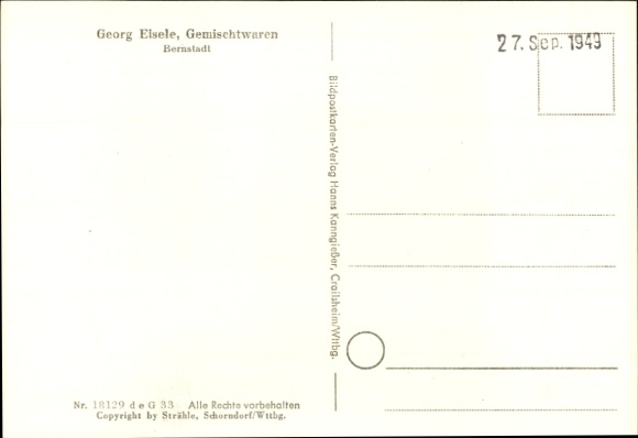 Postcard Bernstadt on the Swabian Alb, aerial photograph