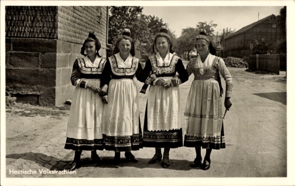Ak Hessische Volkstrachten, Schwalm