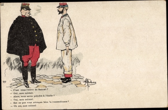 Artist Postcard Guillaume, Albert, you, Bonnet's student, you know how to paint in oil