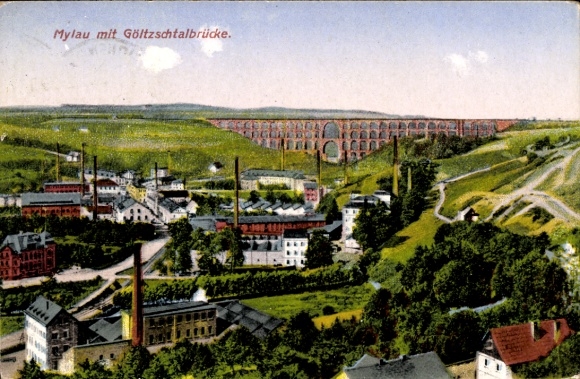 Ak Mylau Reichenbach, Göltzschtalbrücke