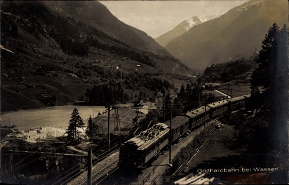 PC Wassen Kt Uri Switzerland, Gotthard Railway