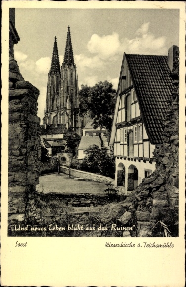 Ak Soest in Westfalen, Wiesenkirche, Ruinen, alte Häuser, Soest