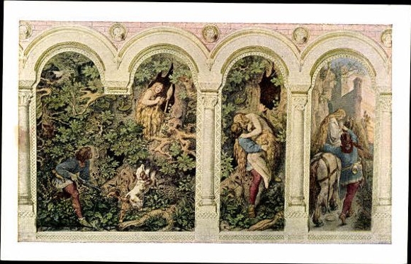 6 old Postcard series, murals