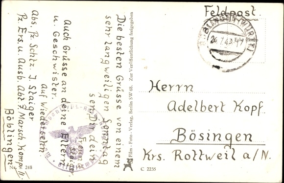 Postcard German Wehrmacht, Panzergrenadiers at the heavy infantry gun
