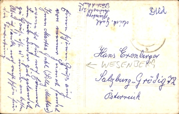 Postcard Wesenberg in Mecklenburg, market square