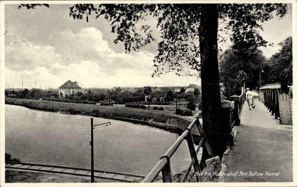 Postcard Berlin Treptow Adlershof, Am Teltow Kanal, narrow-gauge railway line
