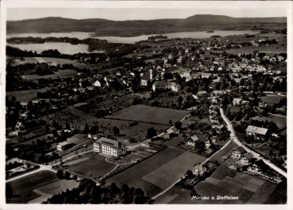 Postcard Murnau am Staffelsee, aerial photograph