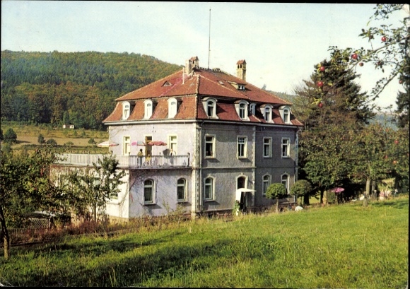 Postcard Wernarz Bad Brückenau in Lower Franconia, retirement home Villa Bavaria