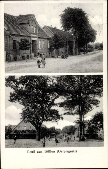 Ak Döllen Gumtow Prignitz, Straßenpartien, Kinder