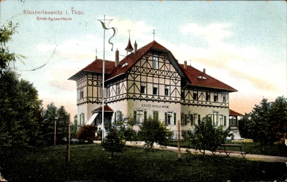 Postcard Bad Klosterlausnitz in Thuringia, Ernst Agnes Heim, Garden
