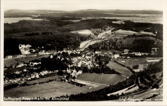 Postcard Pappenheim in the Altmühltal Middle Franconia, aerial photograph