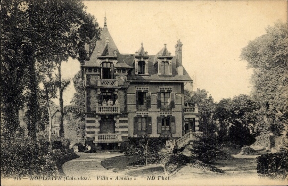 Ak Houlgate Calvados, Historisches Gebäude, Villa Amélie, Garten, Bäume, alte Architektur
