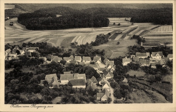 Postcard Hütten Rickenbach im Hotzenwald, aerial photograph