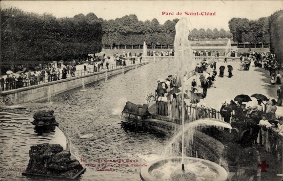 CPA Saint-Cloud Hauts-de-Seine, Parc, Cascade