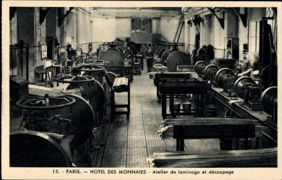 Ak Paris, Hotel des Monnaies, Atelier de laminage et decoupage