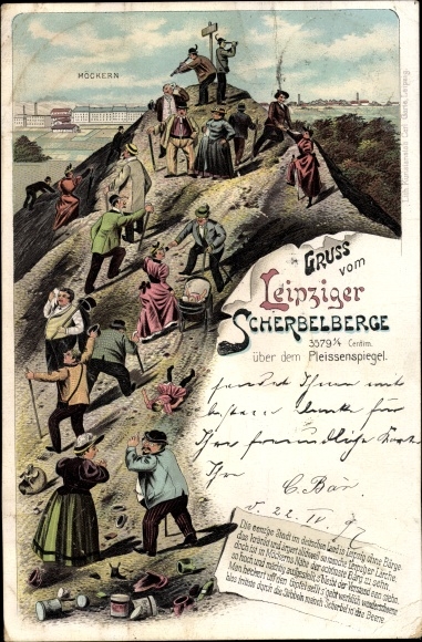 Litho Möckern Leipzig in Saksen, Scherbelberg, klimpartij, Möckern