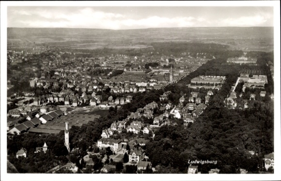 Postcard Ludwigsburg in Württemberg, aerial photograph