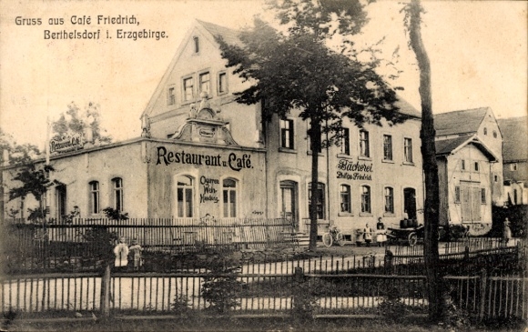 Postcard Berthelsdorf Weißenborn in the Erzgebirge, Restaurant Café Friedrich