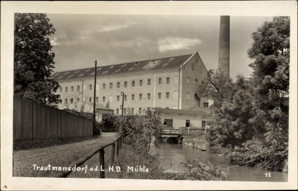 Postcard Trautmannsdorf an der Leitha in Lower Austria, water mill