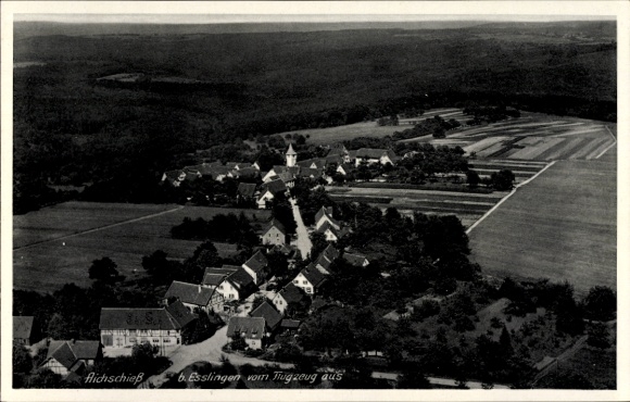 Postcard Aichschieß Aichwald in Baden Württemberg, aerial photograph
