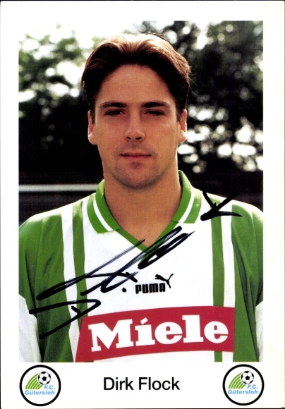 Autogrammkarte Fußballer Dirk Flock, FC Gütersloh, Autogramm
