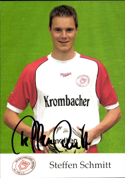 Autograph card footballer Steffen Schmitt, Sportfreunde Siegen, autograph