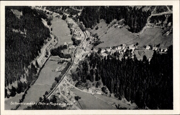 Postcard Schwarzwald Ohrdruf in Thuringia, aerial photograph