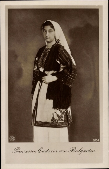 Ak Prinzessin Eudoxia von Bulgarien, Volkstracht, NPG 5454