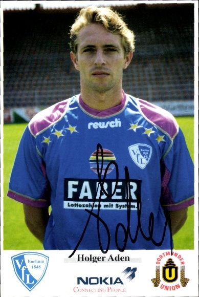 Autogrammkarte Fußballer Holger Aden, VfL Bochum, Autogramm