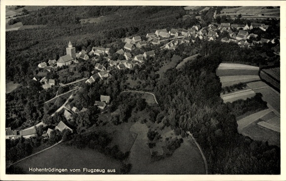 Postcard Hohentrüdingen Heidenheim Middle Franconia, aerial photograph