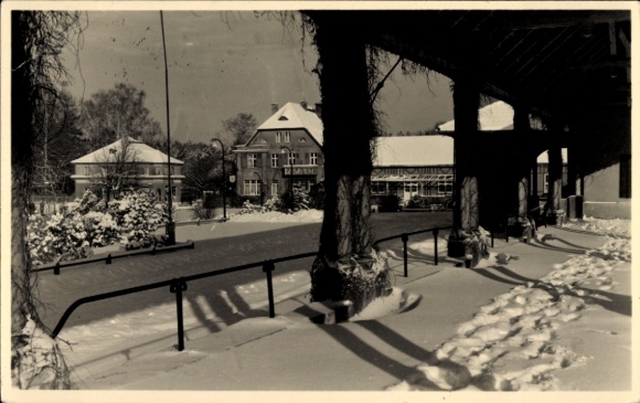 Postcard Bad Saarow in der Mark, partial view in winter, view from the train station