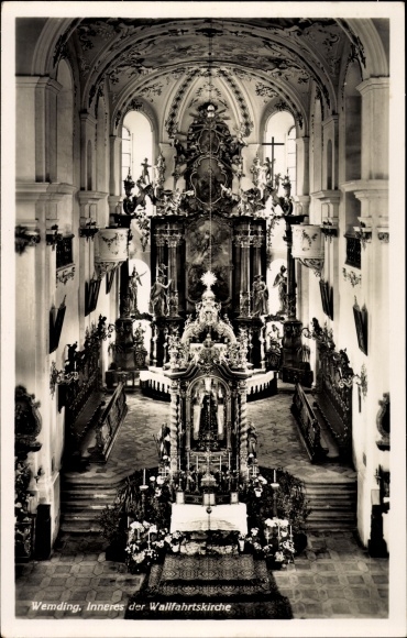 Ak Wemding in Schwaben, Inneres der Wallfahrtskirche