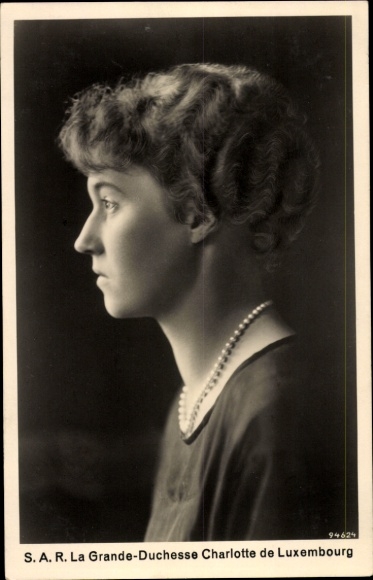 Ak Großherzogin Charlotte von Luxemburg, Portrait, Profil