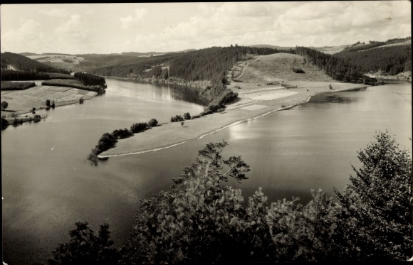 Postcard Saale Orla Kreis, Bleilochtalsperre, Saaletalsperre, reservoir, Agnesruhe
