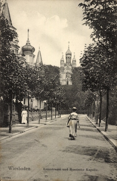 Ak Wiesbaden in Hessen, Lanzstraße, Russische Kapelle